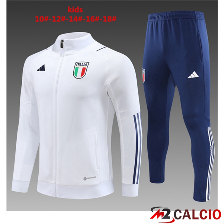 Insieme Tuta Calcio - Giacca Italia Bambino Bianco 2023/2024