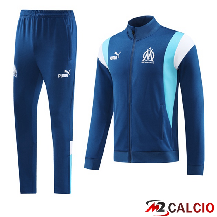 Insieme Tuta Calcio - Giacca Marsiglia OM Blu Reale 2023/2024
