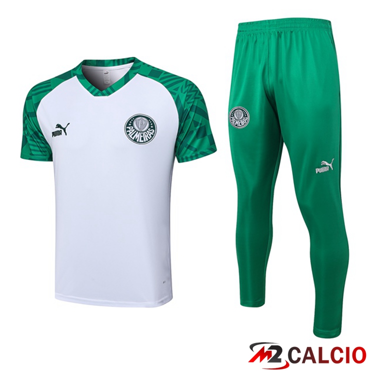 T Shirt Allenamento Palmeiras + Pantaloni Bianco 2023/2024