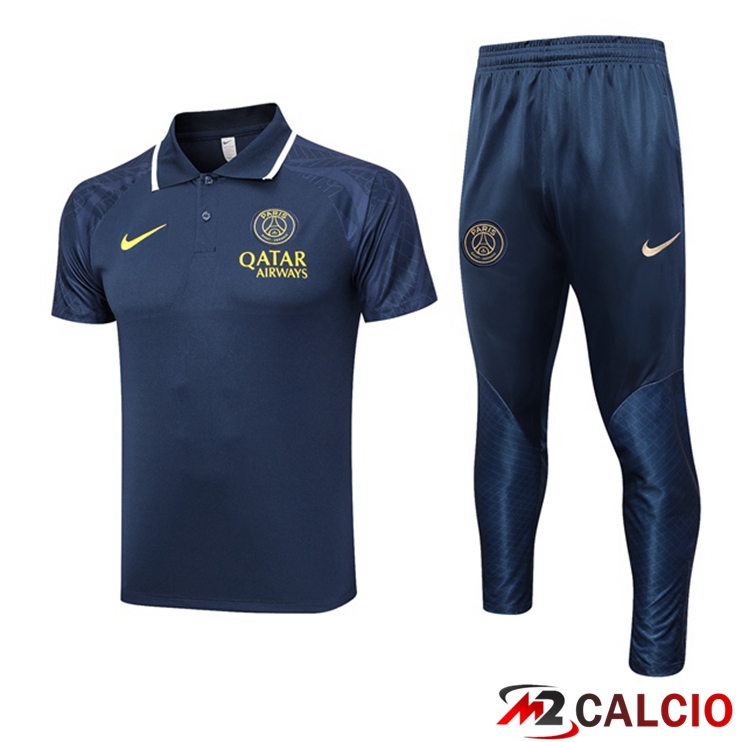 Maglia Polo Paris PSG + Pantaloni Blu Reale 2023/2024