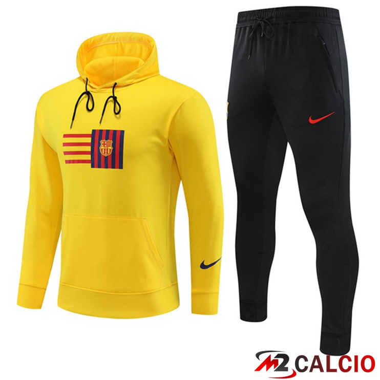 Giacca Con Cappuccio Tuta FC Barcellona Giallo 2023/2024
