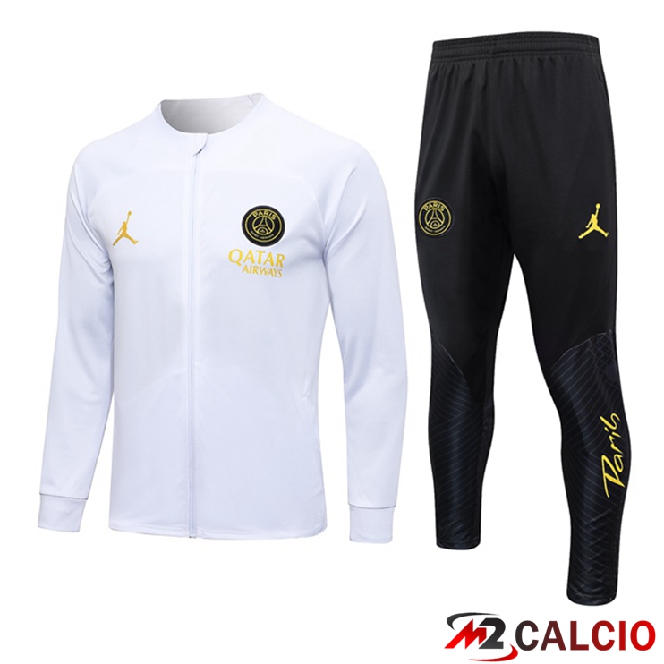 Insieme Tuta Calcio - Giacca Paris PSG Bianco 2023/2024