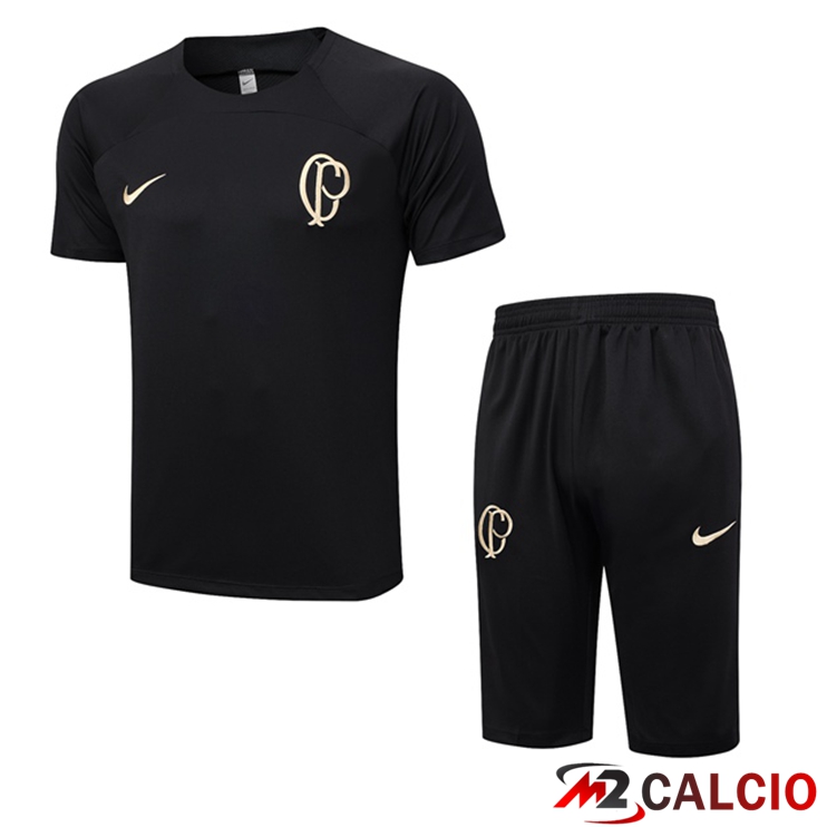 T Shirt Allenamento Corinthians + Pantaloncini Nero 2023/2024