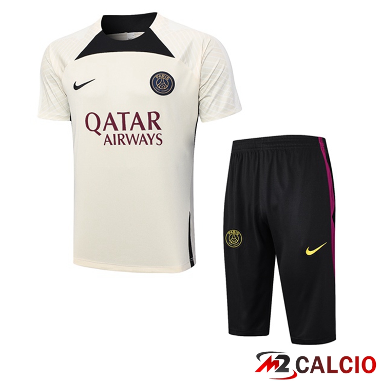 T Shirt Allenamento Paris PSG + Pantaloncini Marrone 2023/2024