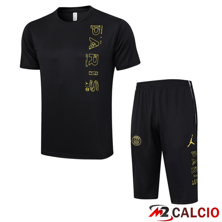 T Shirt Allenamento Paris PSG + Pantaloncini Nero 2023/2024