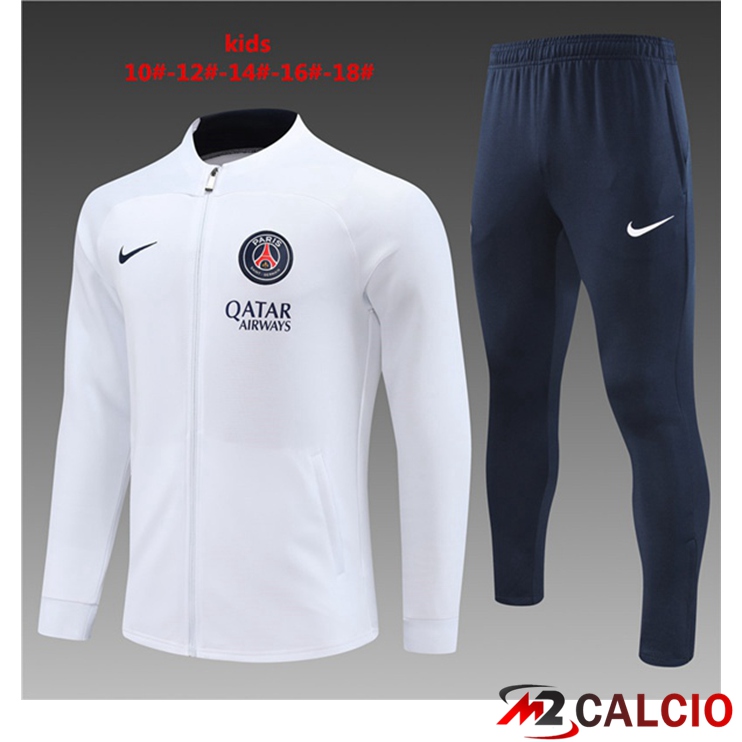 Insieme Tuta Calcio - Giacca Paris PSG Bambino Bianco 2023/2024