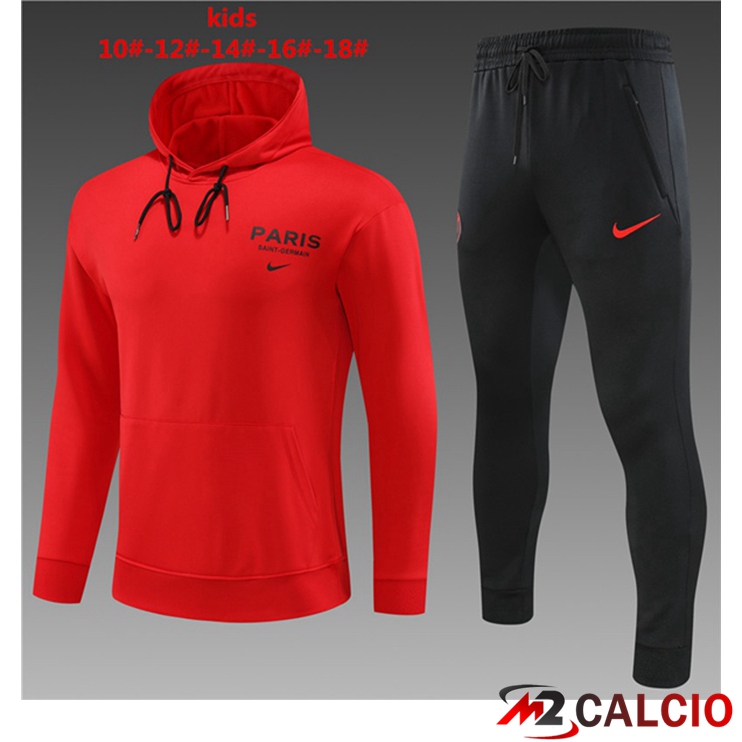 Insieme Giacca Con Cappuccio Tuta Paris PSG Bambino Rosso 2023/2024