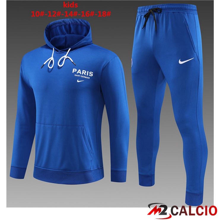 Insieme Giacca Con Cappuccio Tuta Paris PSG Bambino Blu 2023/2024
