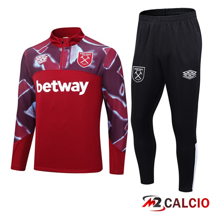 Insieme Tuta Calcio West Ham Rosso 2023/2024