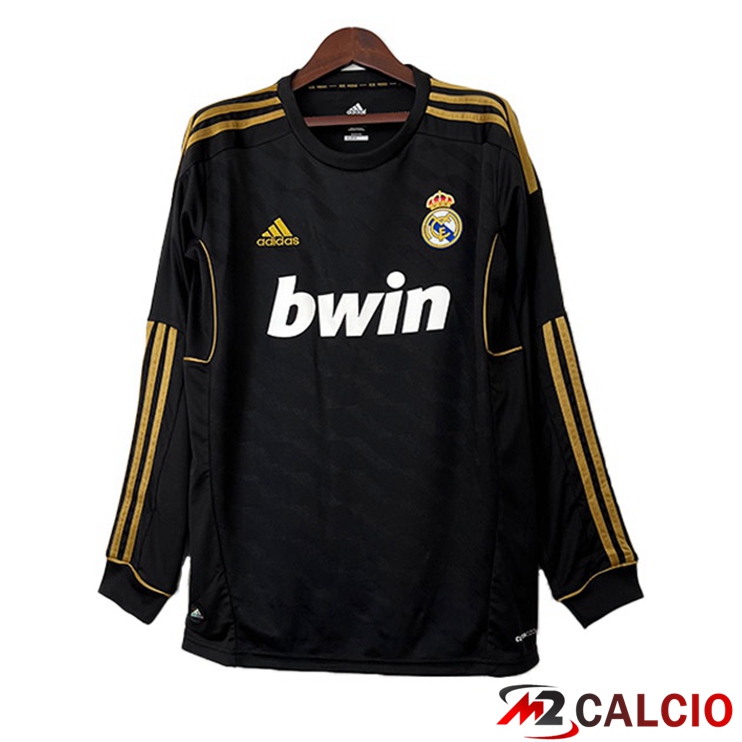 Maglie Calcio Real Madrid Retro Seconda Manica Lunga Nero 2011-2012