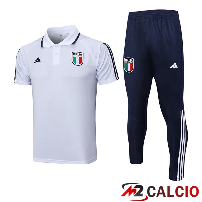 Maglia Polo Italia + Pantaloni Bianco 2023/2024