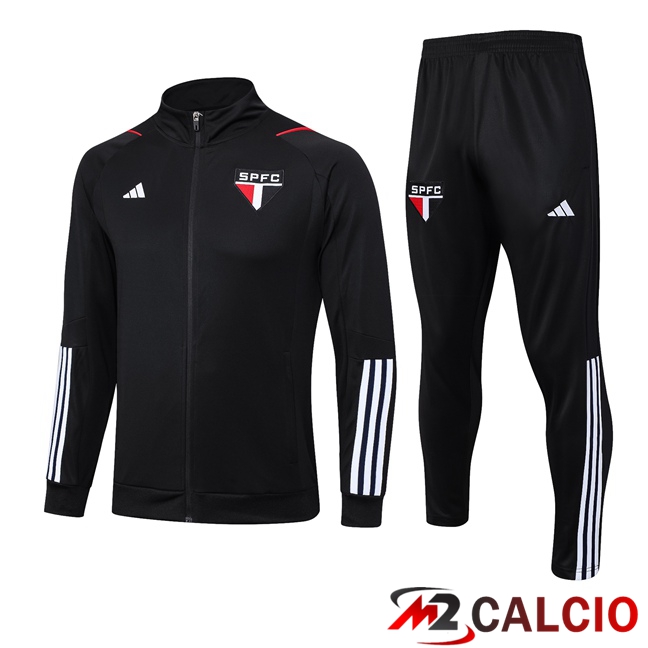 Insieme Tuta Calcio - Giacca Sao Paulo FC Nero 2023/2024