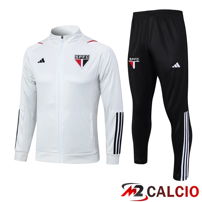 Insieme Tuta Calcio - Giacca Sao Paulo FC Bianco 2023/2024