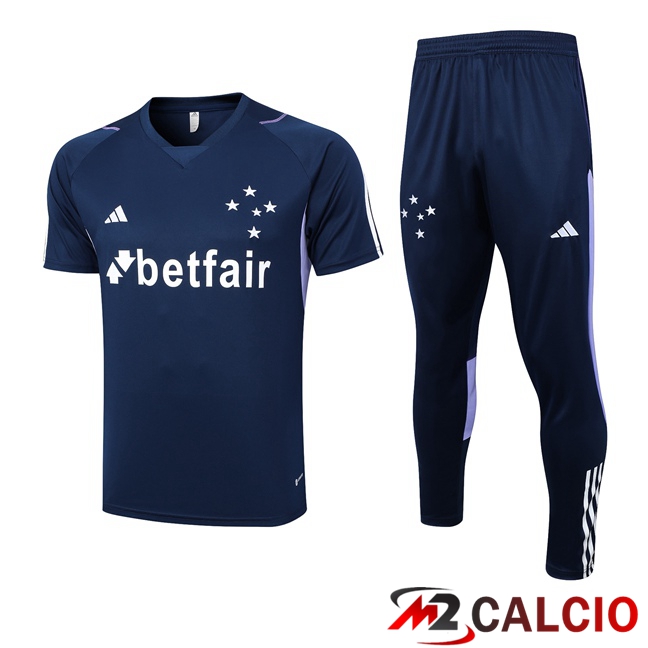 T Shirt Allenamento Cruzeiro EC + Pantaloni Blu Reale 2023/2024