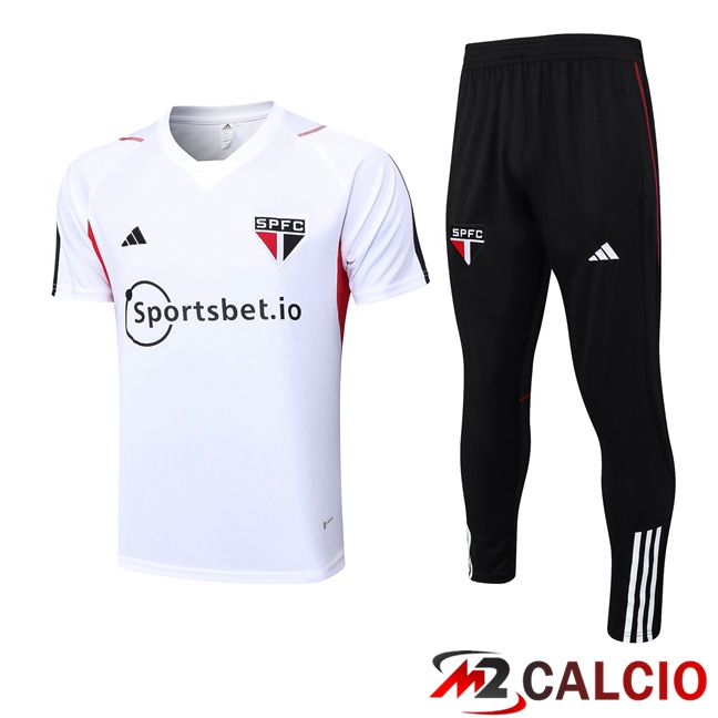 T Shirt Allenamento Sao Paulo FC + Pantaloni Bianco 2023/2024