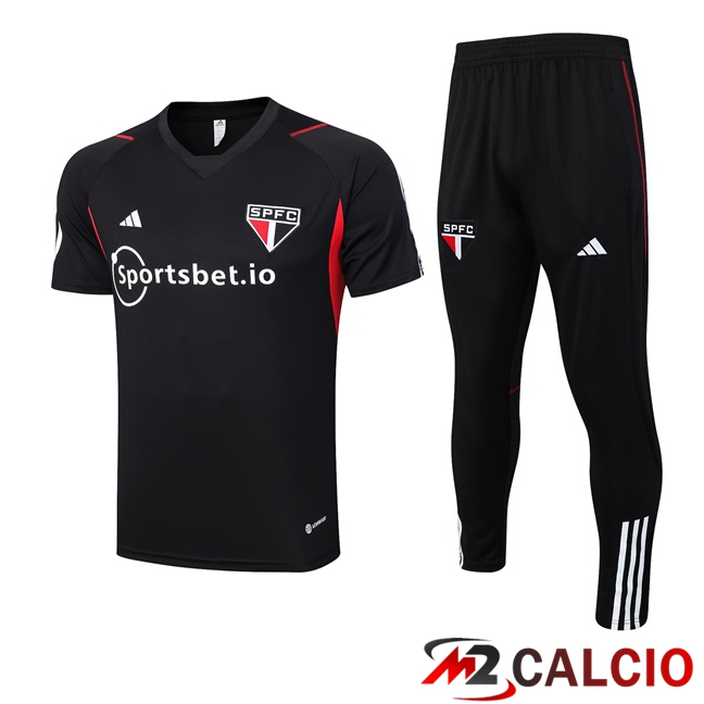 T Shirt Allenamento Sao Paulo FC + Pantaloni Nero 2023/2024