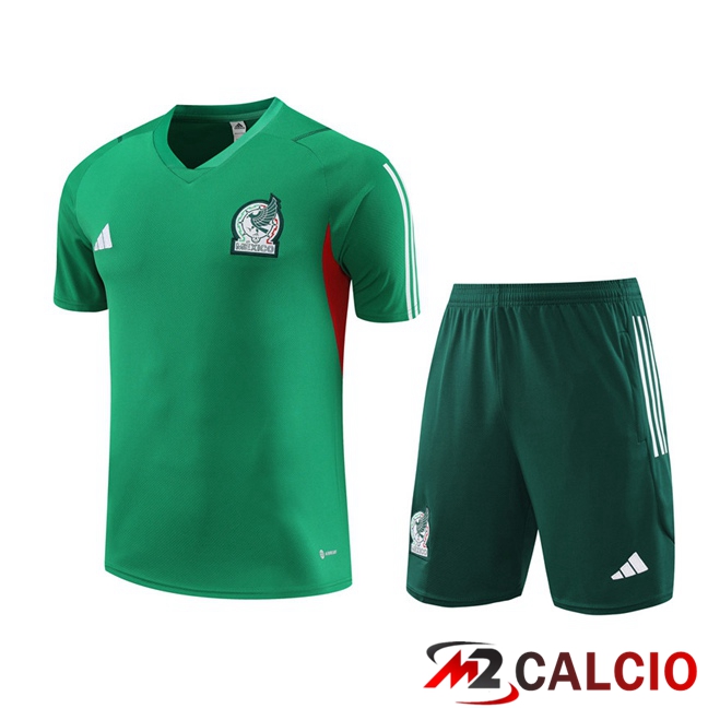 T Shirt Allenamento Messico + Pantaloncini Verde 2023/2024