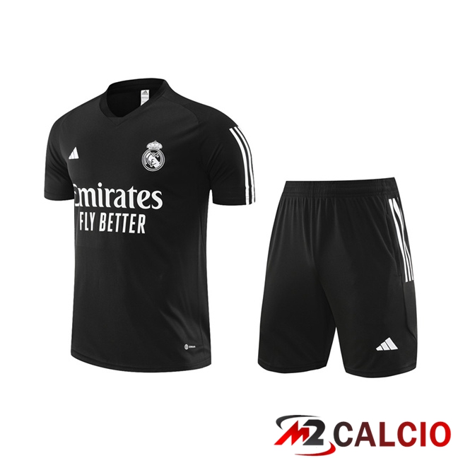 T Shirt Allenamento Real Madrid + Pantaloncini Nero 2023/2024