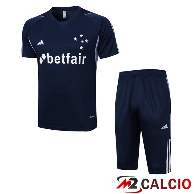 T Shirt Allenamento Cruzeiro EC + Pantaloncini Blu Reale 2023/2024