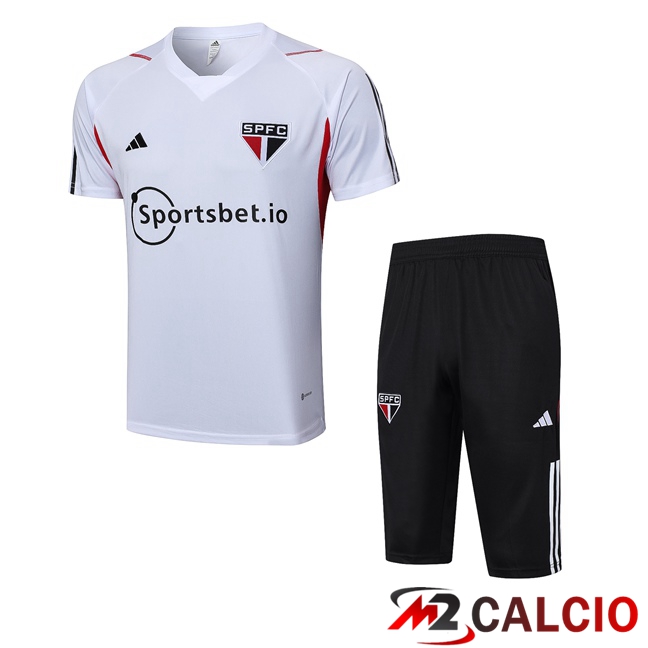 T Shirt Allenamento Sao Paulo FC + Pantaloncini Bianco 2023/2024