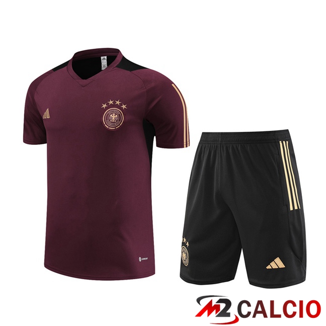 T Shirt Allenamento Germania + Pantaloncini Rosso 2023/2024