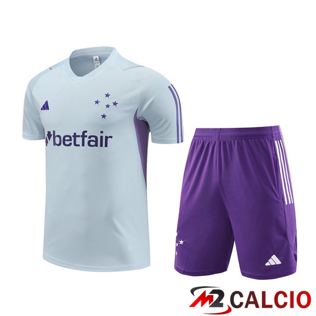 T Shirt Allenamento Cruzeiro EC + Pantaloncini Grigio 2023/2024