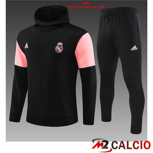 Insieme Giacca Con Cappuccio Tuta Real Madrid Bambino Nero 2023/2024