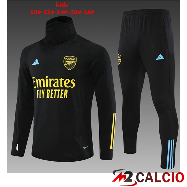 Insieme Tuta Calcio Arsenal Collo alto Bambino Nero 2023/2024