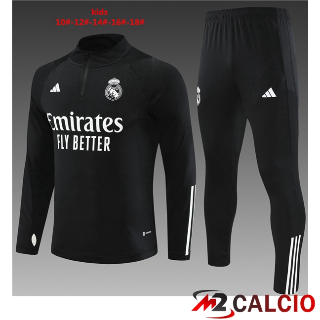 Insieme Tuta Calcio Real Madrid Bambino Nero 2023/2024