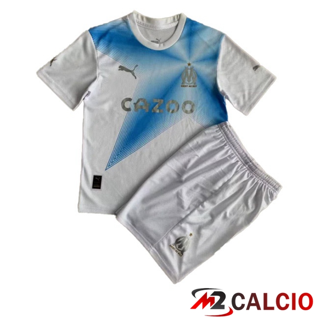 Maglie Calcio Marsiglia OM Bambino Edizione 30°Anniversario Bianco Blu 2022/2023