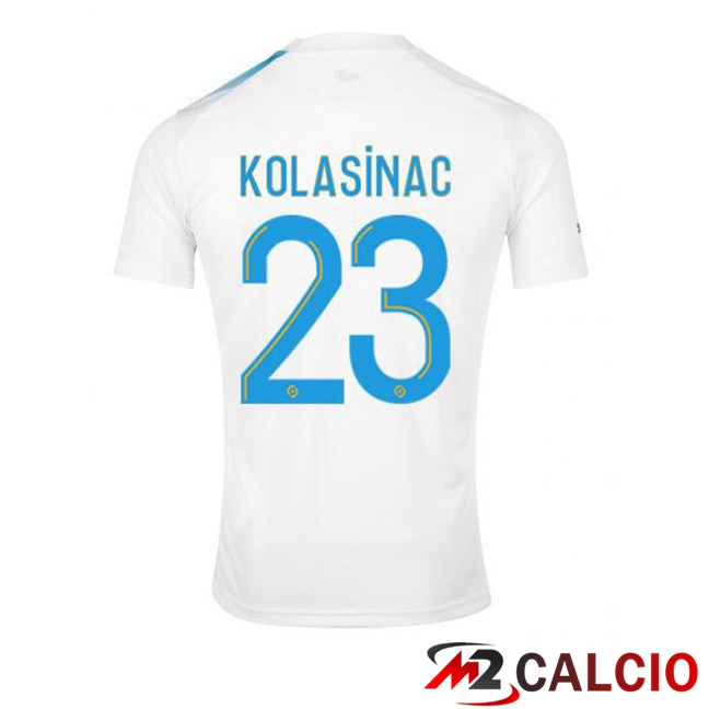 Maglie Calcio Marsiglia OM (KOLASINAC 23) Edizione 30°Anniversario Bianco Blu 2022/2023