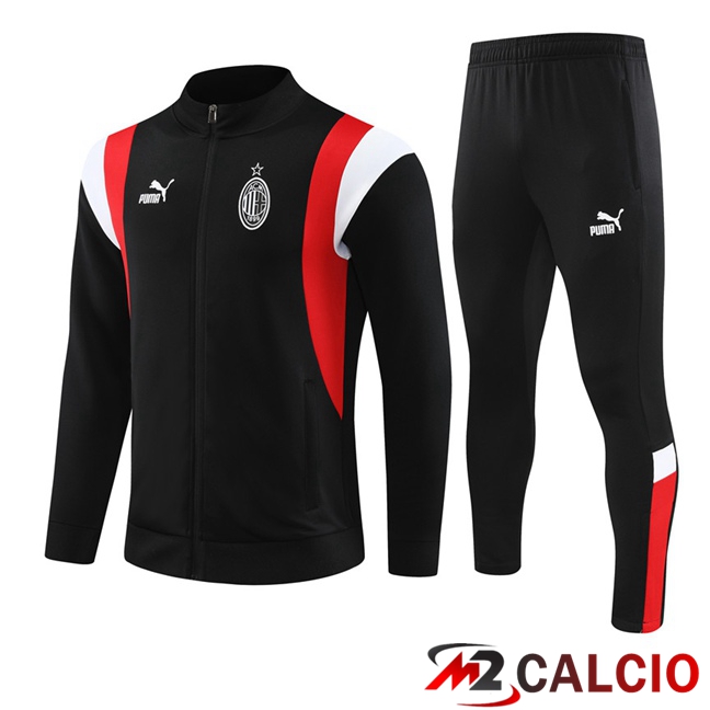 Insieme Tuta Calcio - Giacca AC Milan Nero 2023/2024