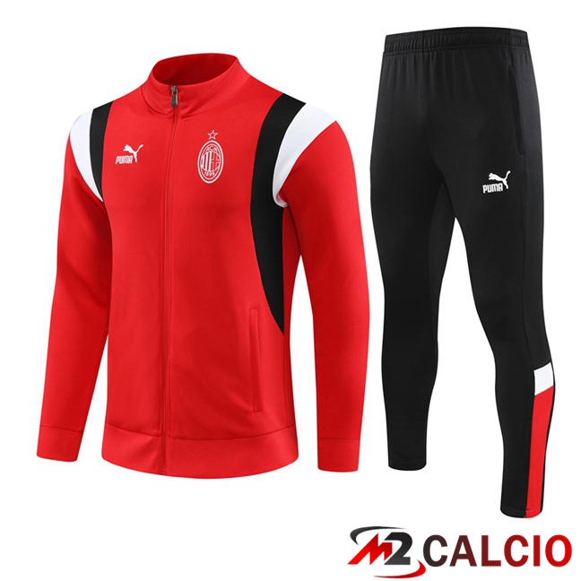 Insieme Tuta Calcio - Giacca AC Milan Rosso 2023/2024