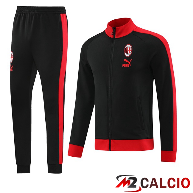 Insieme Tuta Calcio - Giacca AC Milan Nero 2023/2024