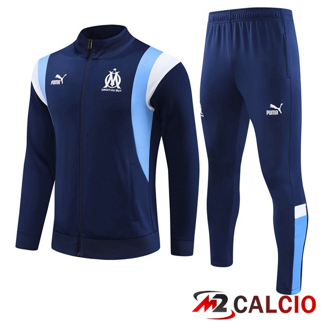 Insieme Tuta Calcio - Giacca Marsiglia OM Blu Reale 2023/2024