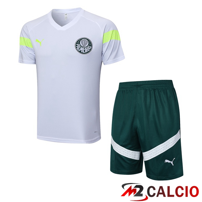 T Shirt Allenamento Palmeiras + Pantaloncini Bianco 2023/2024