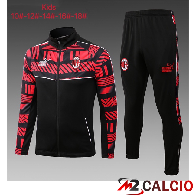 Insieme Tuta Calcio - Giacca AC Milan Bambino Nero Rosso 2023/2024