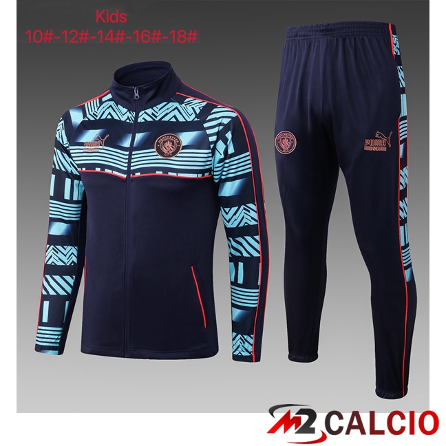 Insieme Tuta Calcio - Giacca Manchester City Bambino Nero Blu 2023/2024