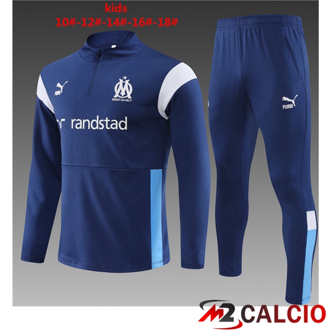 Insieme Tuta Calcio Marsiglia OM Bambino Blu Reale 2023/2024