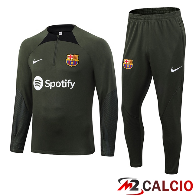 Insieme Tuta Calcio FC Barcellona Verde 2023/2024