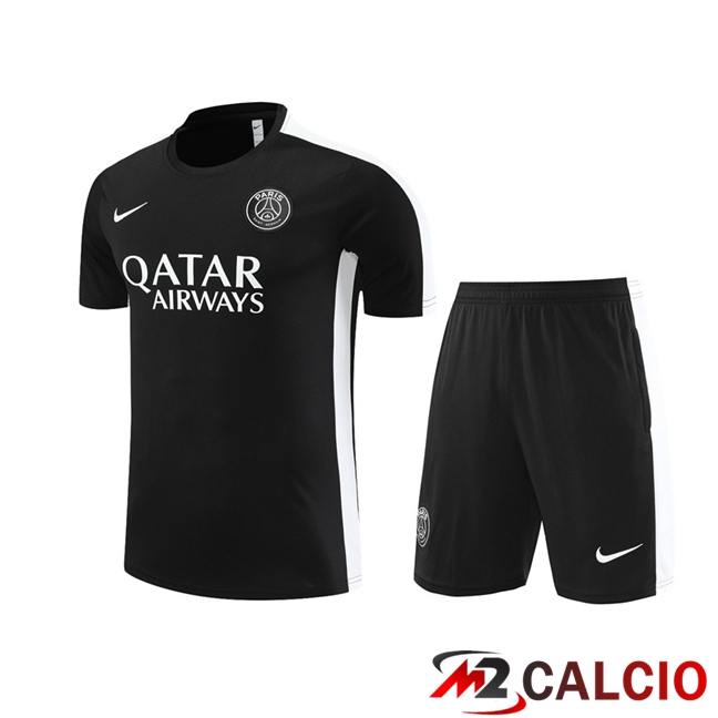 T Shirt Allenamento Paris PSG + Pantaloncini Nero 2023/2024