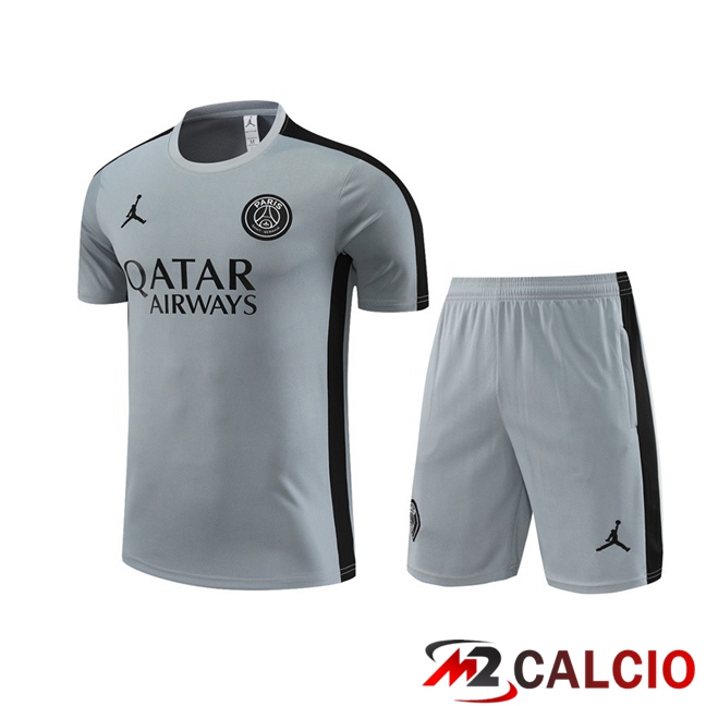 T Shirt Allenamento JORDAN Paris PSG + Pantaloncini Grigio 2023/2024