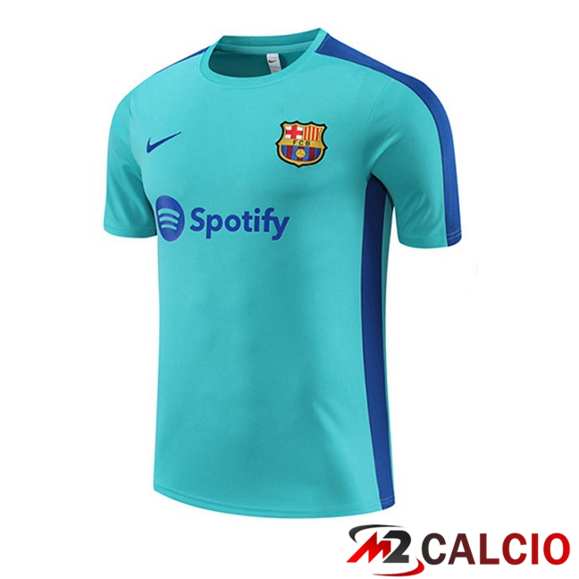 T Shirt Allenamento FC Barcellona Cyan 2023/2024