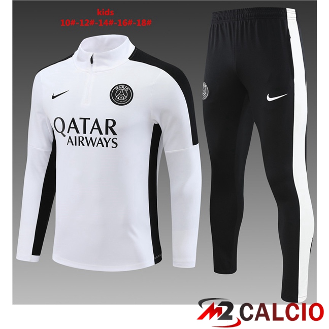 Insieme Tuta Calcio Paris PSG Bambino Bianco 2023/2024