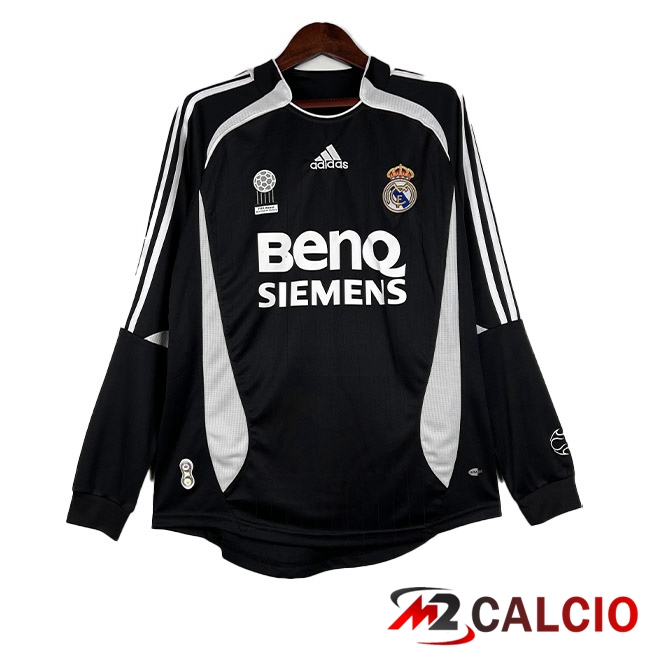 Maglie Calcio Real Madrid Retro Terza Manica Lunga Nero 2006-2007