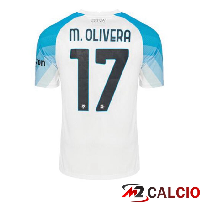 Maglie Calcio SSC Napoli (M.Olivera 17) Face Game Blu Bianco 2022/2023