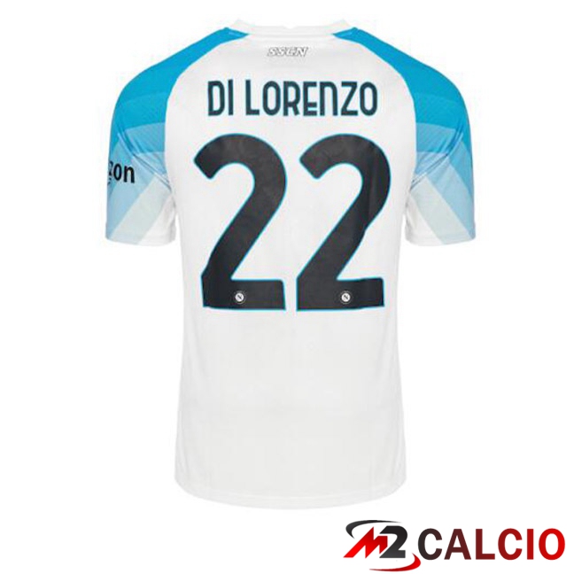Maglie Calcio SSC Napoli (Di Lorenzo 22) Face Game Blu Bianco 2022/2023