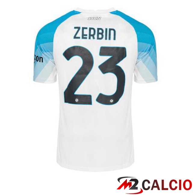 Maglie Calcio SSC Napoli (Zerbin 23) Face Game Blu Bianco 2022/2023