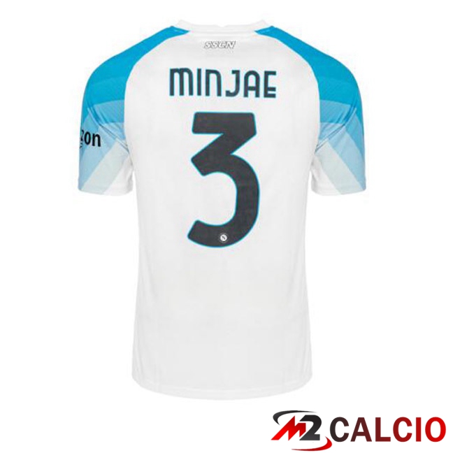 Maglie Calcio SSC Napoli (Minjae 3) Face Game Blu Bianco 2022/2023