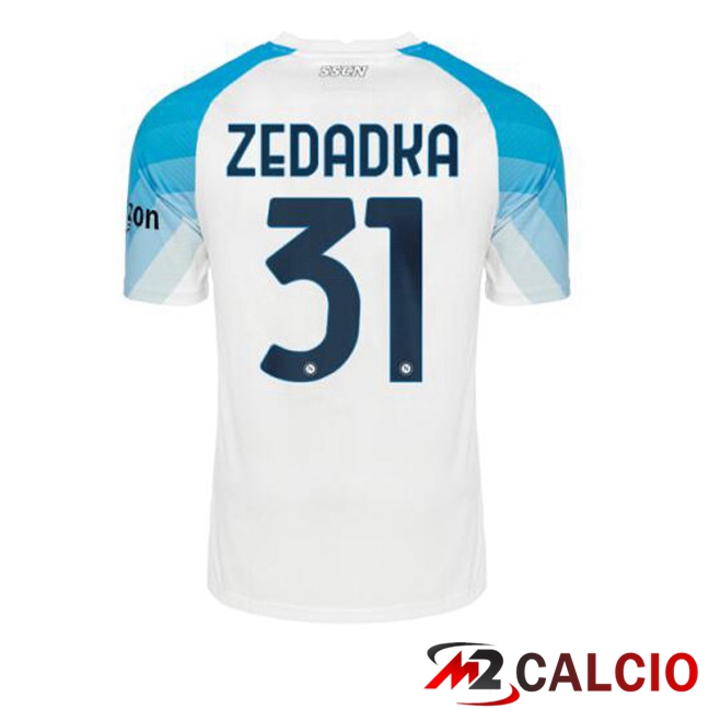 Maglie Calcio SSC Napoli (Zedadka 31) Face Game Blu Bianco 2022/2023